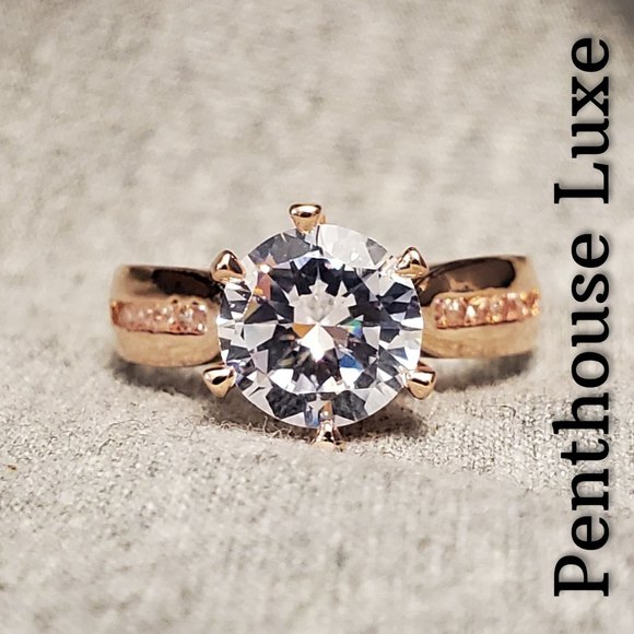 FINAL RESTOCK!! Rose Gold Round Diamond Solitaire Ring - Picture 1 of 5